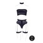 Ananke XII Three Piece with Choker, Bandeau Top and Pantie with Garters