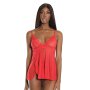 Trim Babydoll And Thong Red OS - QS