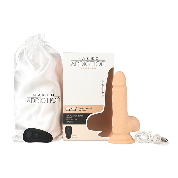 Naked Addiction - Thrusting Dong with Remote 16,5 cm Vanilla