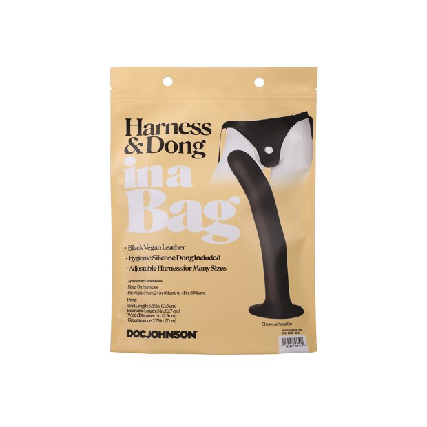 Doc Johnson strap-on harness with dildo 12.7 cm black