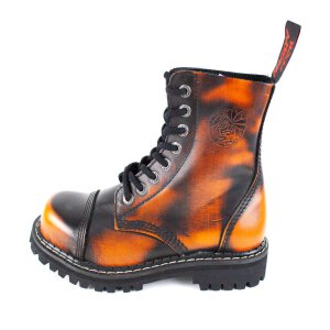 OUTLET Angry Itch 08-Loch Leder Stiefel Orange Rub-Off...