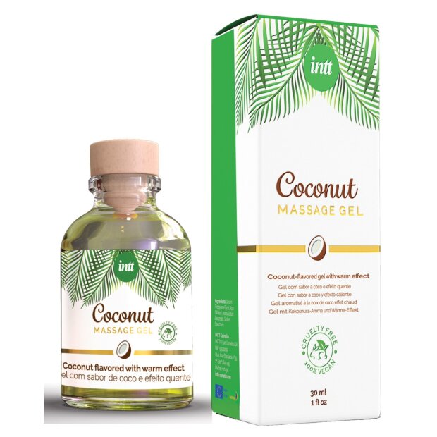 intt Massage Gel Coconut Vegan Glass Bottle 30ml