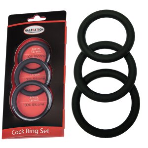MALESATION Cock Ring Set (Ø 4,00 cm, 4,50 cm, 5,00...