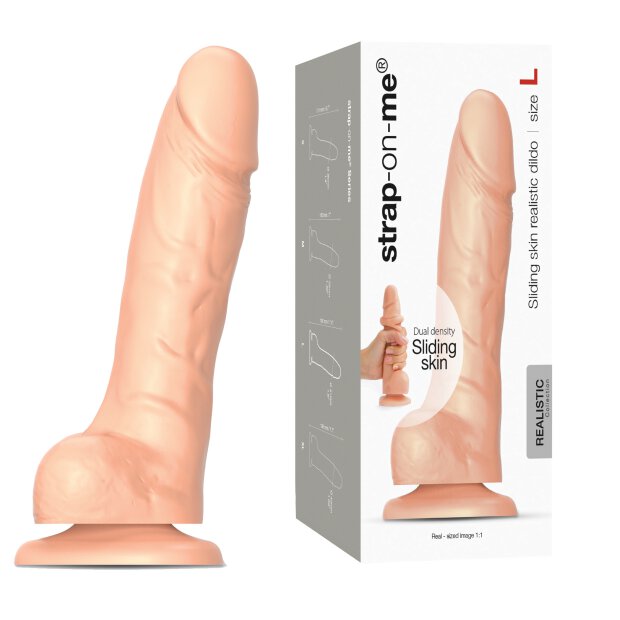 Strap-on-me Sliding Skin Realistic Dildo Flesh L - 19 cm