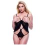 Baci Peekaboo Crisscross Teddy Black S - Queensize