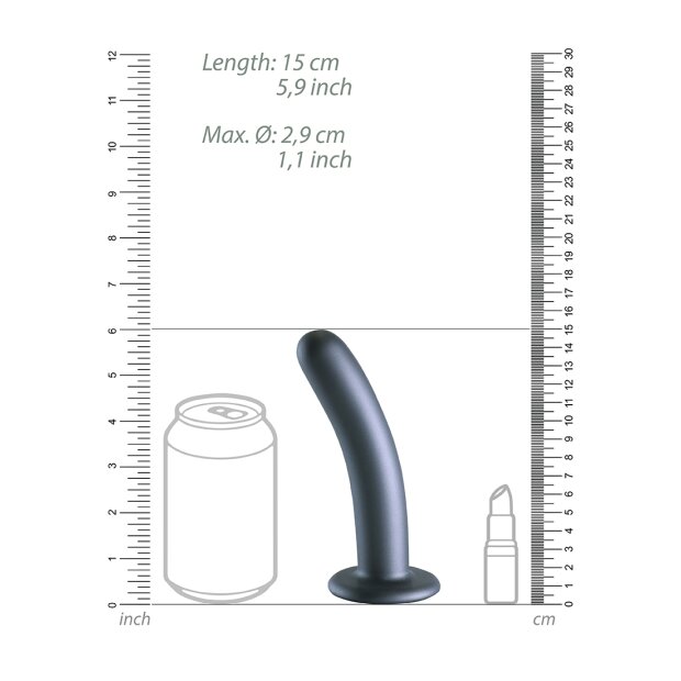 Shots Ouch! Soft silicone G-spot dildo gray 14.5 cm