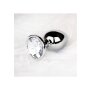 Shots Ouch! Runder Edelstein Anal Plug Silber mittel 3,4 cm