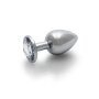 Shots Ouch! Runder Edelstein Anal Plug Silber mittel 3,4 cm