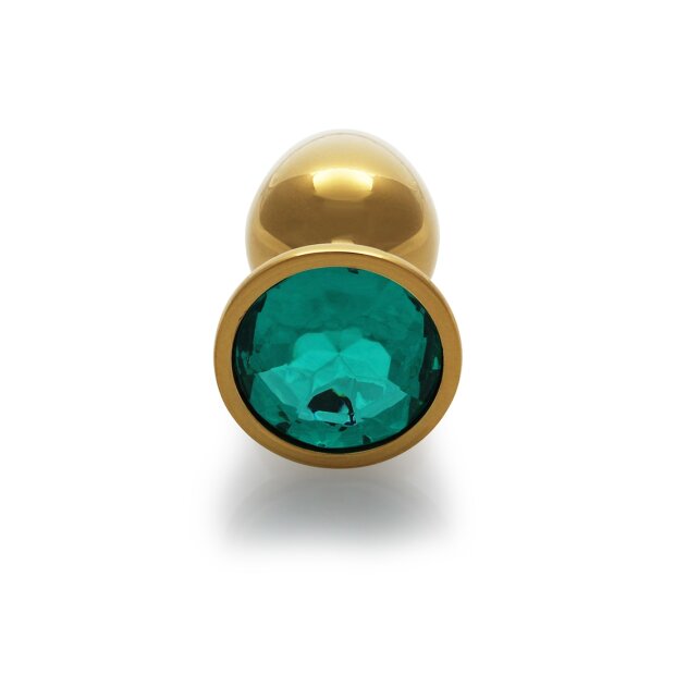 Shots Ouch! Runder Edelstein Anal Plug Gold Smaragdgrün klein 2,7 cm