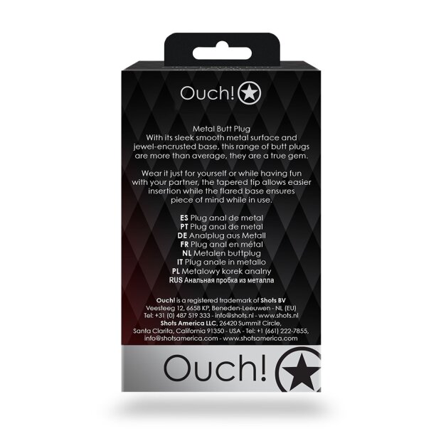 Shots Ouch! Runder Edelstein Analplug Gold Smaragdgrün mittel 3,4 cm