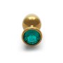 Shots Ouch! Runder Edelstein Analplug Gold Smaragdgrün mittel 3,4 cm