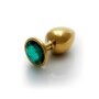Shots Ouch! Runder Edelstein Anal Plug Gold Smaragdgrün groß 4 cm
