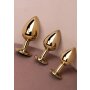 Shots Ouch! Runder Edelstein Anal Plug Gold Smaragdgrün groß 4 cm