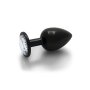 Shots Ouch! Round gemstone anal plug black silver large 4 cm
