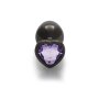 Shots Ouch! Herz Edelstein Anal Plug Schwarz Lila mittel 3,4 cm
