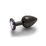 Shots Ouch! Herz Edelstein Anal Plug Schwarz Lila mittel 3,4 cm