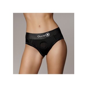 Shots Ouch! Vibrating strap-on high-cut briefs XS/S