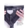 Shots Ouch! Vibrating strap on thong with adjustable garter belt XL/XXL