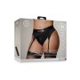 Shots Ouch! Vibrating strap on thong with adjustable garter belt XL/XXL