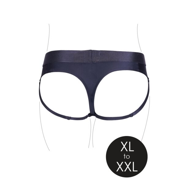 Shots Ouch! Vibrating strap-on thong with buckles at the back XL/XXL