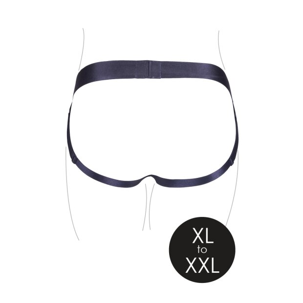 Shots Ouch! Vibrating open strap-on with buckles at the back XL/XXL
