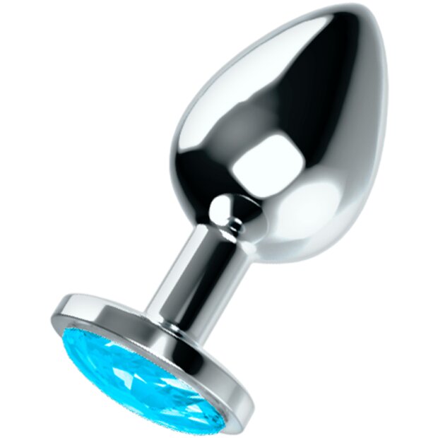 OHMAMA Analplug Kristall Blau L 2,7 cm