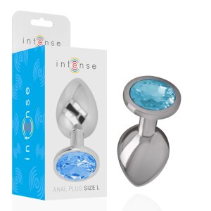 Intense metal butt plug size L Blue