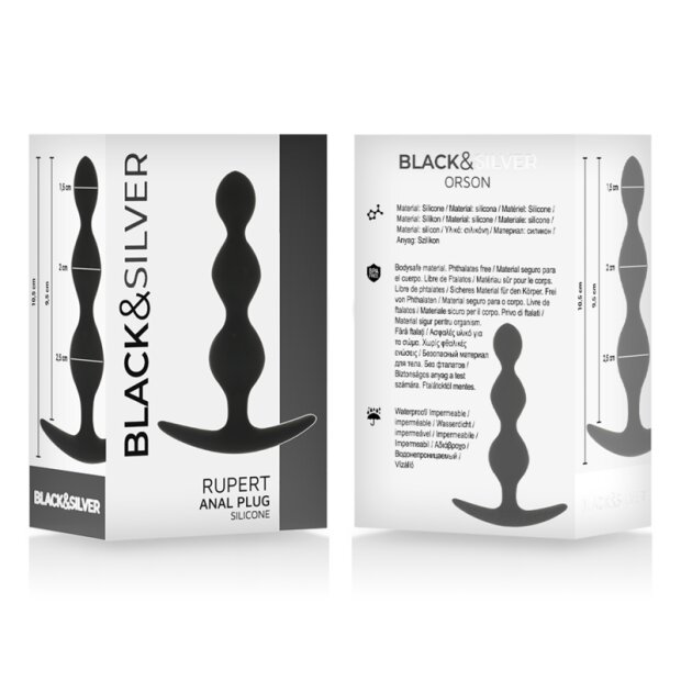 Black&Silver Rupert Anal Plug 10 cm