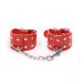 OHMAMA verstellbare Handschellen mit Metallkette Rot