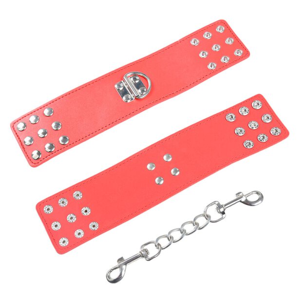 OHMAMA Handfesseln mit Schnappverschluss Rot