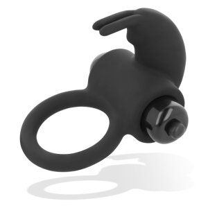 OHMAMA Vibrator cock ring with bunny black