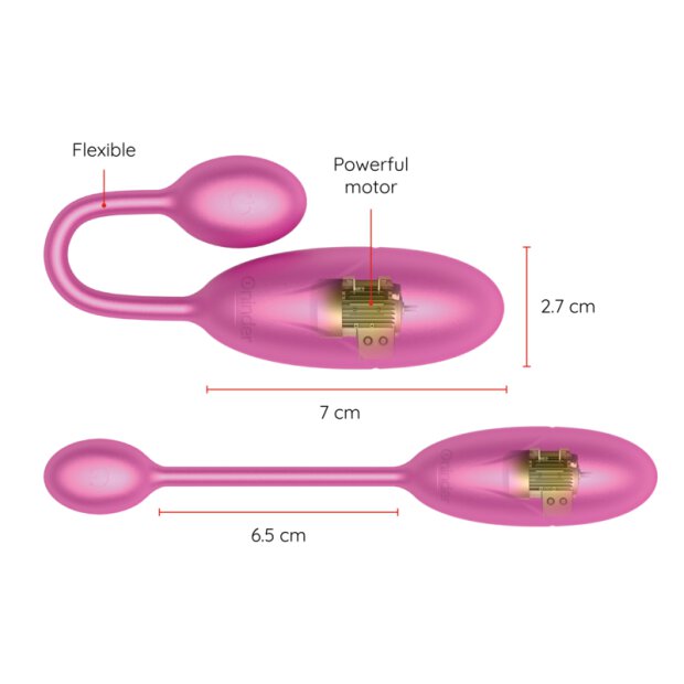 Ominder Denver Vibrating Egg Pink 7 x 2,7 cm Free App