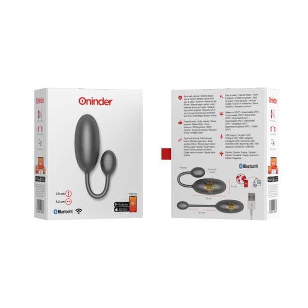 Ominder Tokyo Vibrating Egg Black 7,5 x 3,2 cm Free App