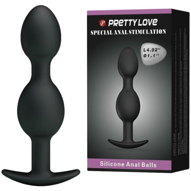 Pretty Love Silicone Plug anal avec boules noir 2,8 cm