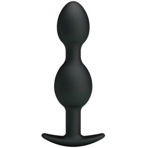 Pretty Love Silikon Anal Plug mit Kugeln schwarz 2,8 cm