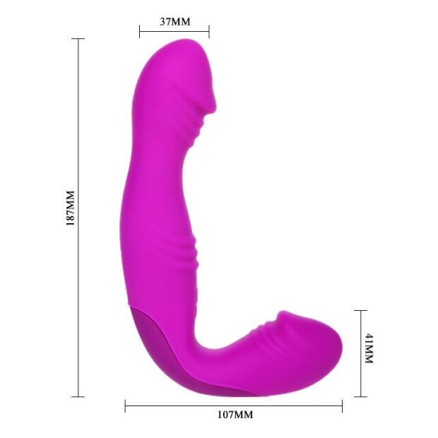 Pretty Love Angelo double godemiché pour couple violet 18,7 cm