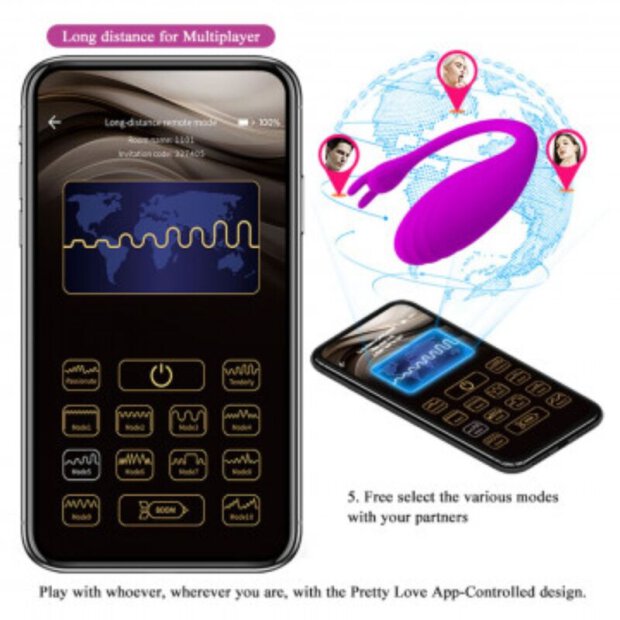 Pretty Love Catalina vibrator with app control purple