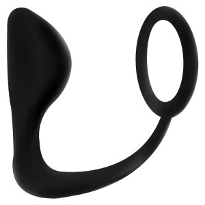 Addicted Toys Butt Plug With Cock Ring Black