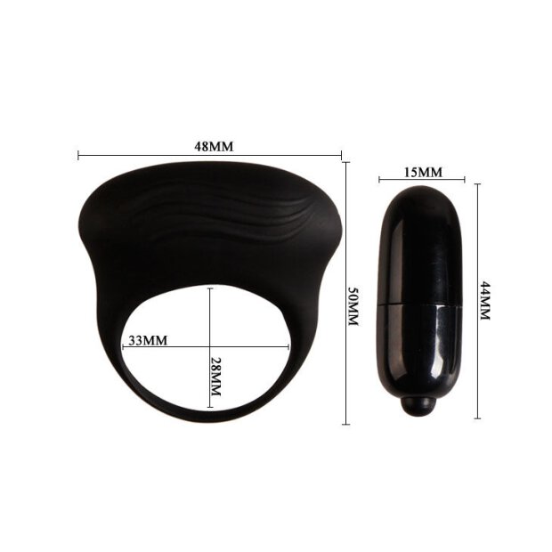 Pretty Love Bertram cock ring with clitoral stimulation black