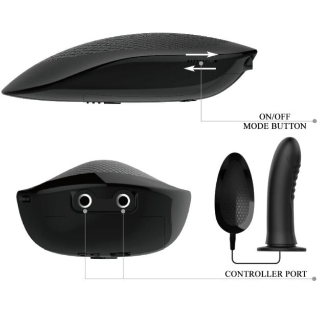 Pretty Love Myron Strap on avec gode et vibration noir