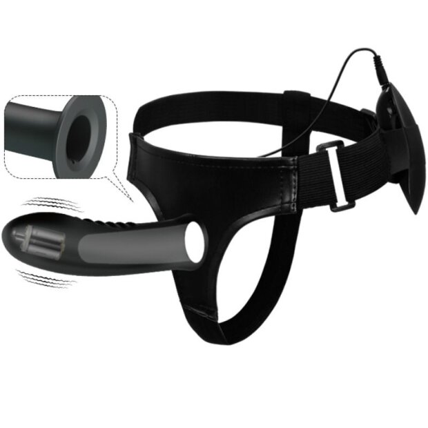 Pretty Love Myron Strap on avec gode et vibration noir