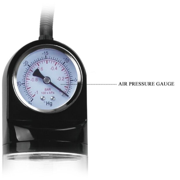 Pretty Love Alexander PSI penis pump with piston handle transparent
