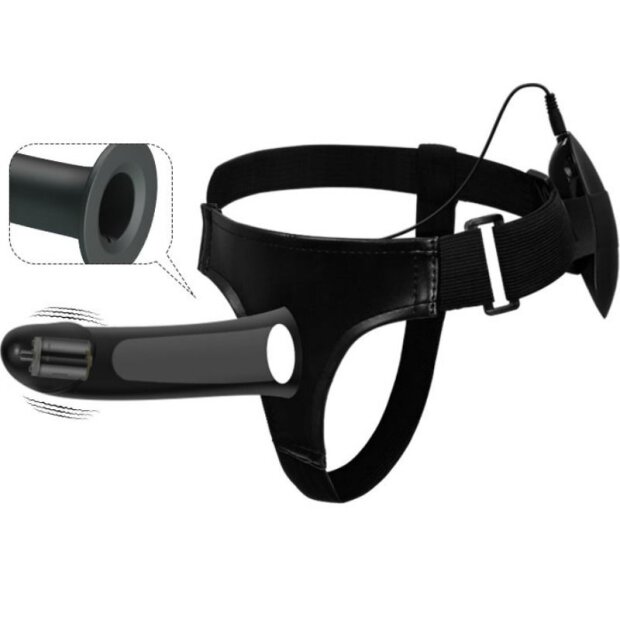 Pretty Love Vito Strap on Dildo mit Vibration schwarz 17,3 cm