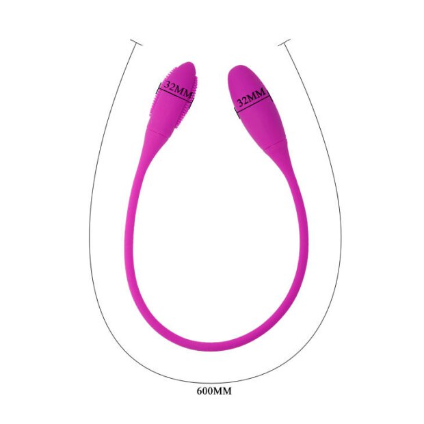Pretty Love Snaky whip/double vibrator pink