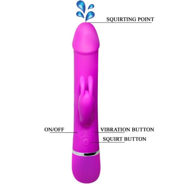 Pretty Love Henry Vibromasseur avec fonction éclaboussure rose