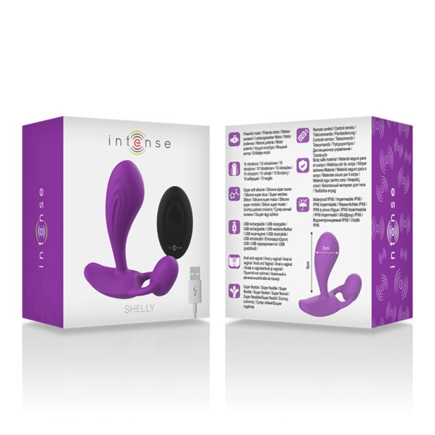 Intense anal plug with vibration in purple