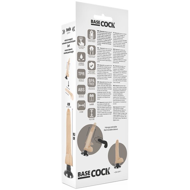 Basecock Vibrator 18,5 cm nature
