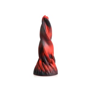 Hell Kiss Twisted Tongues Silicone Dildo - Red - 18,8 cm
