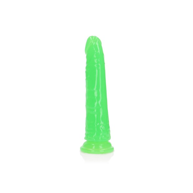 Slim Realistic Dildo with Suction Cup - Glow in the Dark - 17,5 cm