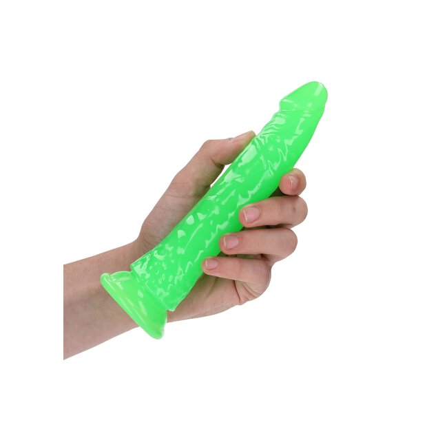 Slim Realistic Dildo with Suction Cup - Glow in the Dark - 20 cm
